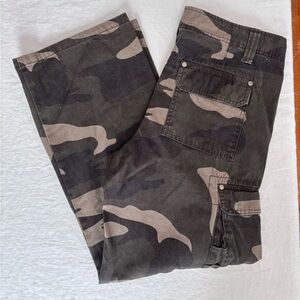 Men’s Y2K Machine Camo Cargo Pants Loose Fit 100% Cotton Size 32x30
